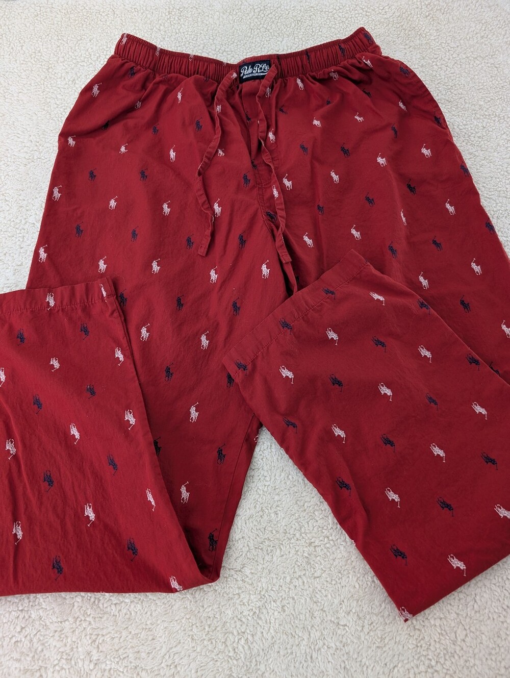 Polo by Ralph Lauren Large Red All-Over Pony Sleep/Lounge Pants